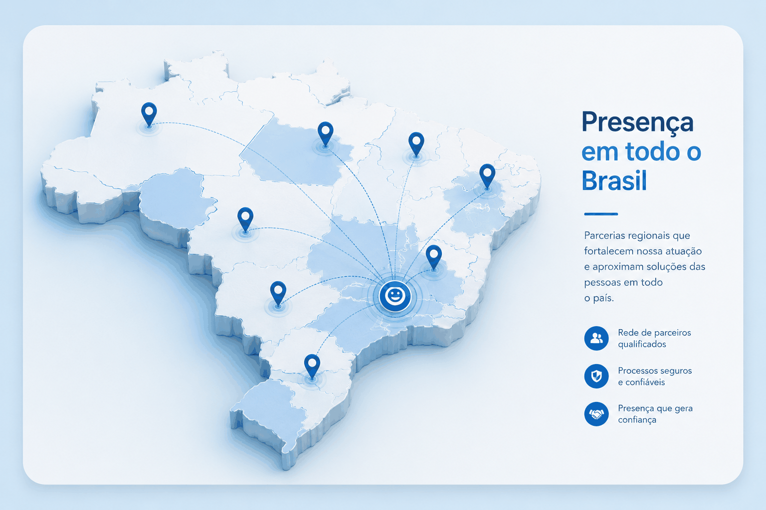 Mapa de atuação nacional da Ponto Amigo